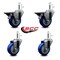 Service Caster 3.5'' Blue Poly Wheel Swivel 7/16'' Grip Ring Stem Caster Set 2 Brakes, 4PK GR20S3514-PPUB-BLUE-PLB-716138-2-S-2 - alternate 3
